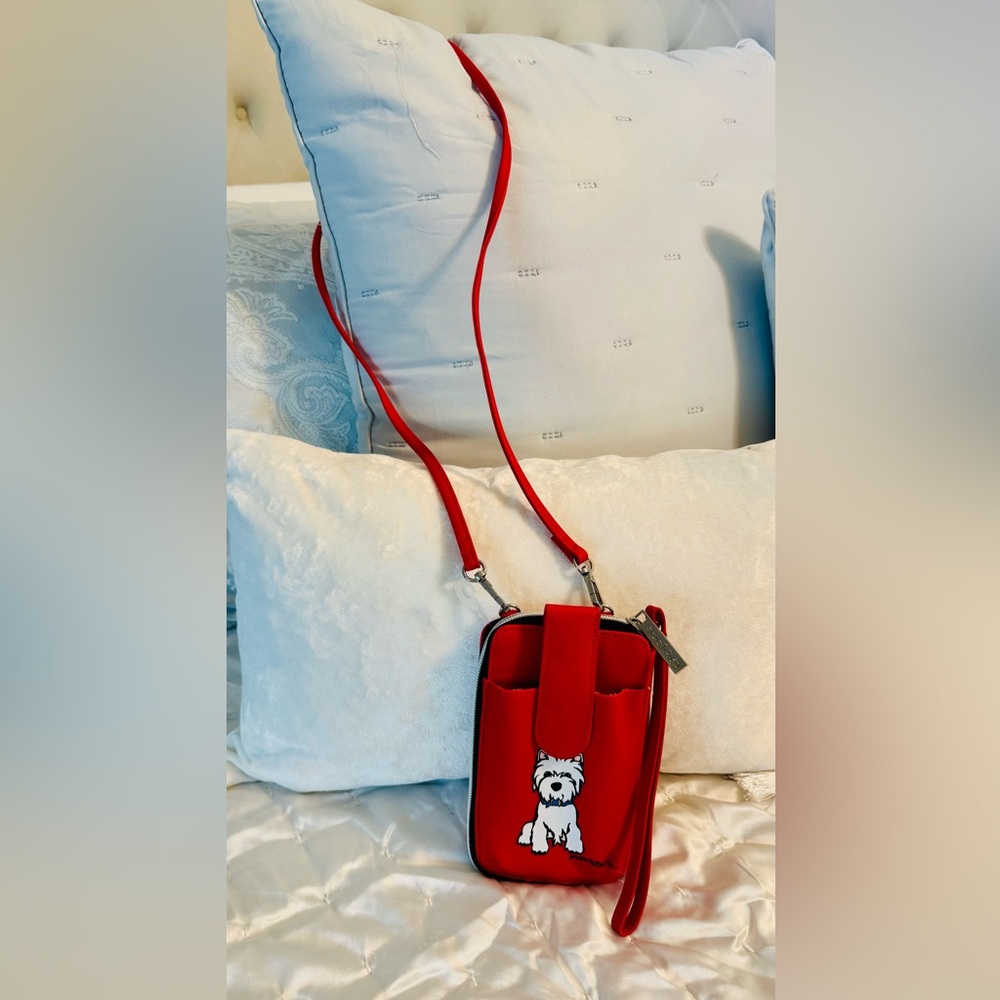 Marc Tetro Red Wallet and Crossbody Bag with Dog Design